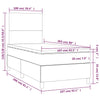 Stella Homewares Box Spring Bed with Mattress&LED Dark Grey 106x203 cm King Single Size Velvet