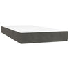 Stella Homewares Box Spring Bed with Mattress&LED Dark Grey 106x203 cm King Single Size Velvet