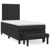 Stella Homewares Box Spring Bed with Mattress Black 106x203 cm King Single Size Faux Leather
