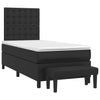 Stella Homewares Box Spring Bed with Mattress Black 106x203 cm King Single Size Faux Leather