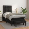 Stella Homewares Box Spring Bed with Mattress Black 106x203 cm King Single Size Faux Leather