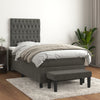 Stella Homewares Box Spring Bed with Mattress Dark Grey 106x203 cm King Single Size Velvet