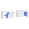 Stella Homewares Bedside Cabinets 2 pcs with LED Lights White 70x36.5x40 cm
