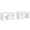 Stella Homewares Bedside Cabinets 2 pcs with LED Lights White 70x36.5x40 cm