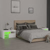 Stella Homewares Bedside Cabinets 2 pcs with LED Lights White 70x36.5x40 cm