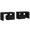 Stella Homewares Bedside Cabinets 2 pcs with LED Lights Black 70x36.5x40 cm