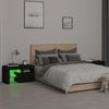 Stella Homewares Bedside Cabinets 2 pcs with LED Lights Black 70x36.5x40 cm