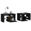 Stella Homewares Bedside Cabinets 2 pcs with LED Lights Black 70x36.5x40 cm