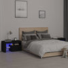 Stella Homewares Bedside Cabinets 2 pcs with LED Lights Black 70x36.5x40 cm