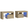 Stella Homewares Bedside Cabinets 2 pcs with LED Lights Sonoma Oak 70x36.5x40 cm