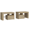 Stella Homewares Bedside Cabinets 2 pcs with LED Lights Sonoma Oak 70x36.5x40 cm