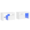 Stella Homewares Bedside Cabinets 2 pcs with LED Lights High Gloss White 70x36.5x40 cm