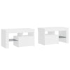 Stella Homewares Bedside Cabinets 2 pcs with LED Lights High Gloss White 70x36.5x40 cm