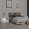 Stella Homewares Bedside Cabinets 2 pcs with LED Lights High Gloss White 70x36.5x40 cm