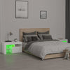 Stella Homewares Bedside Cabinets 2 pcs with LED Lights High Gloss White 70x36.5x40 cm