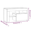 Stella Homewares Bedside Cabinets 2 pcs with LED Lights High Gloss White 70x36.5x40 cm