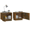 Stella Homewares Bedside Cabinet Smoked Oak 100x35x40 cm Engineered Wood