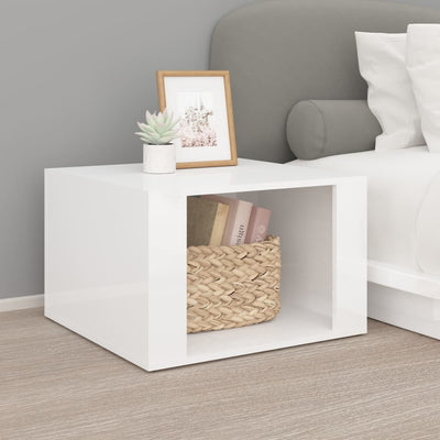 Stella Homewares Bedside Table High Gloss White 57x55x36 cm Engineered Wood