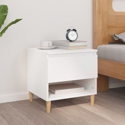 Stella Homewares Bedside Table White 50x46x50 cm Engineered Wood