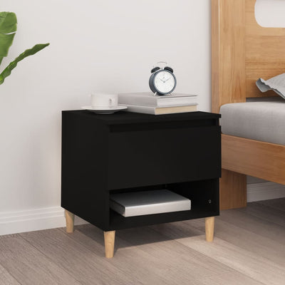 Stella Homewares Bedside Table Black 50x46x50 cm Engineered Wood