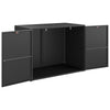 Stella Homewares Garden Storage Cabinet Black 100x55.5x80 cm Poly Rattan