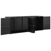 Stella Homewares Garden Storage Cabinet Black 198x55.5x80 cm Poly Rattan