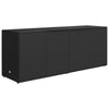 Stella Homewares Garden Storage Cabinet Black 198x55.5x80 cm Poly Rattan