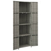 Stella Homewares Garden Storage Cabinet Grey 59x40x180 cm Poly Rattan