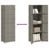 Stella Homewares Garden Storage Cabinet Grey 59x40x180 cm Poly Rattan