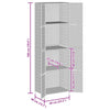 Stella Homewares Garden Storage Cabinet Grey 59x40x180 cm Poly Rattan