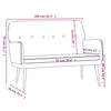 Stella Homewares Bench Light Grey 108x79x79 cm Velvet