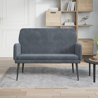Stella Homewares Bench Dark Grey 108x79x79 cm Velvet