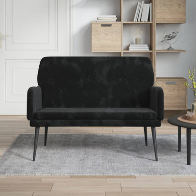 Stella Homewares Bench Black 108x79x79 cm Velvet