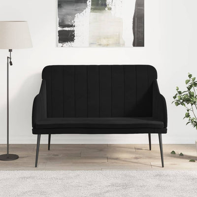 Stella Homewares Bench Black 110x76x80 cm Velvet