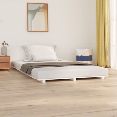 Stella Homewares Bed Frame without Mattress White 150x200 cm Solid Wood Pine