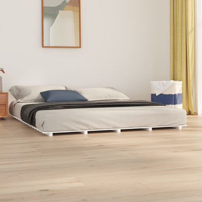 Stella Homewares Bed Frame without Mattress White 183x203 cm King Solid Wood Pine