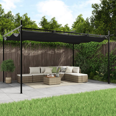 Stella Homewares Pergola with Retractable Roof Anthracite 395x292x230 cm