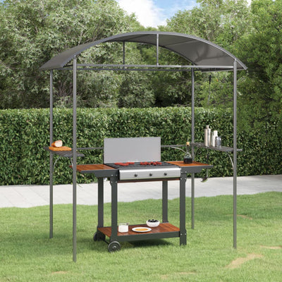 Stella Homewares BBQ Gazebo with Side Shelves Anthracite 220x115x230 cm Steel