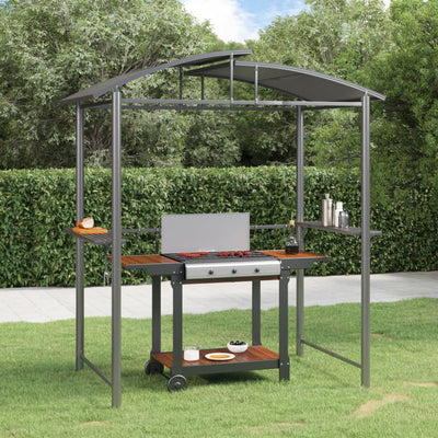 Stella Homewares BBQ Gazebo with Side Shelves Anthracite 210x114x230 cm Steel