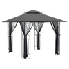 Stella Homewares Gazebo with Sidewalls Anthracite 300x300x270 cm Steel