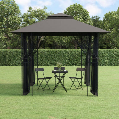 Stella Homewares Gazebo with Sidewalls Anthracite 300x300x270 cm Steel