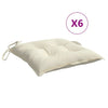 Stella Homewares Chair Cushions 6 pcs Cream White 50x50x7 cm Oxford Fabric