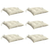 Stella Homewares Chair Cushions 6 pcs Cream White 50x50x7 cm Oxford Fabric