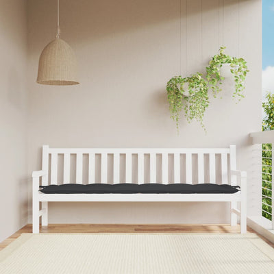 Stella Homewares Garden Bench Cushion Black 200x50x7 cm Oxford Fabric