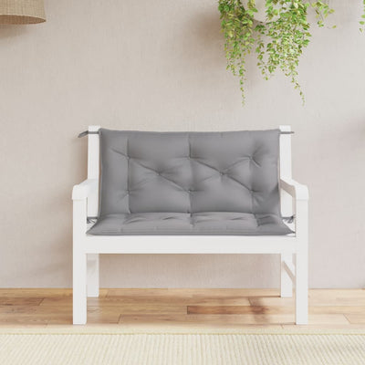 Stella Homewares Garden Bench Cushions 2pcs Grey 100x50x7 cm Oxford Fabric