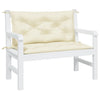 Stella Homewares Garden Bench Cushions 2 pcs Cream 100x50x7 cm Oxford Fabric