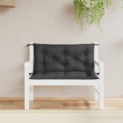 Stella Homewares Garden Bench Cushions 2pcs Black 100x50x7 cm Oxford Fabric