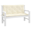 Stella Homewares Garden Bench Cushions 2 pcs Cream White 120x50x7 cm Oxford Fabric