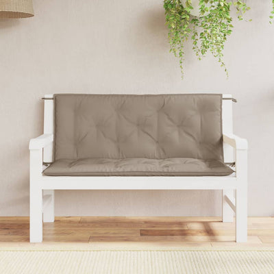 Stella Homewares Garden Bench Cushions 2 pcs Taupe 120x50x7 cm Oxford Fabric