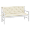 Stella Homewares Garden Bench Cushions 2 pcs Cream White 150x50x7 cm Oxford Fabric